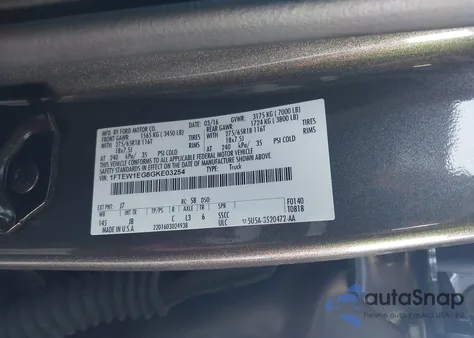 2016 Ford F-150 Xlt z USA, uszkodzony, nr VIN 1FTEW1EG8GKE03254